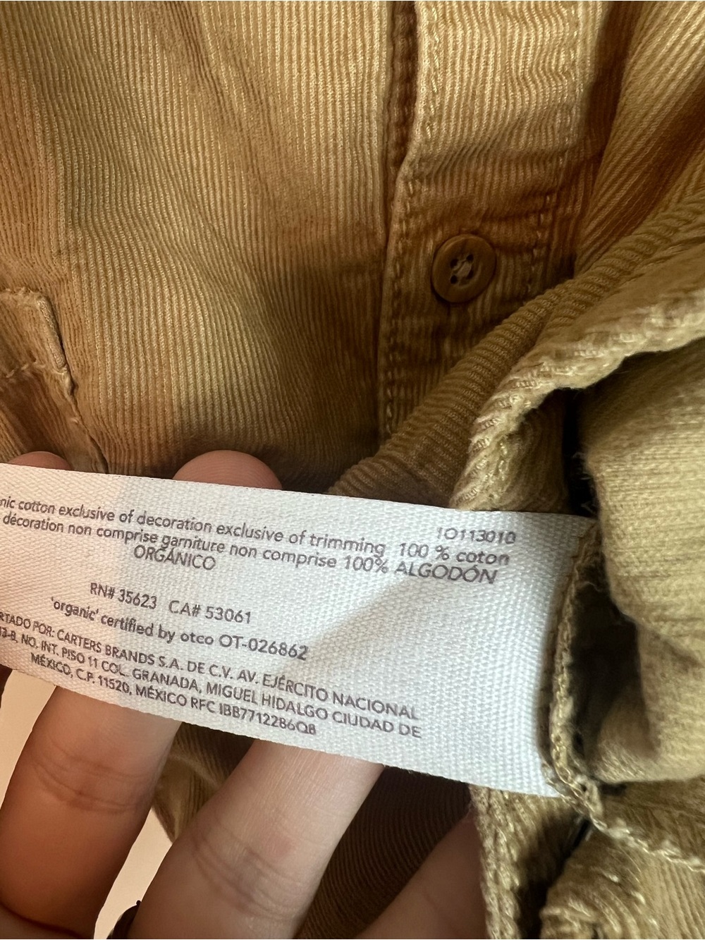 Little Planet Organic Cotton Corduroy Jumpsuit Baby Boy 6M Khaki 6 Months - Picture 6 of 7